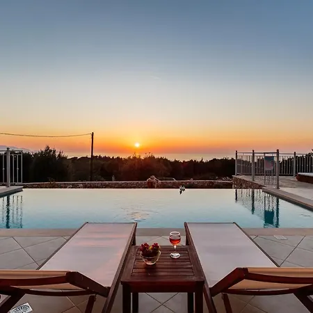 فيلة Fiscardo Luxury Stone Alex ,with Sunset View! *