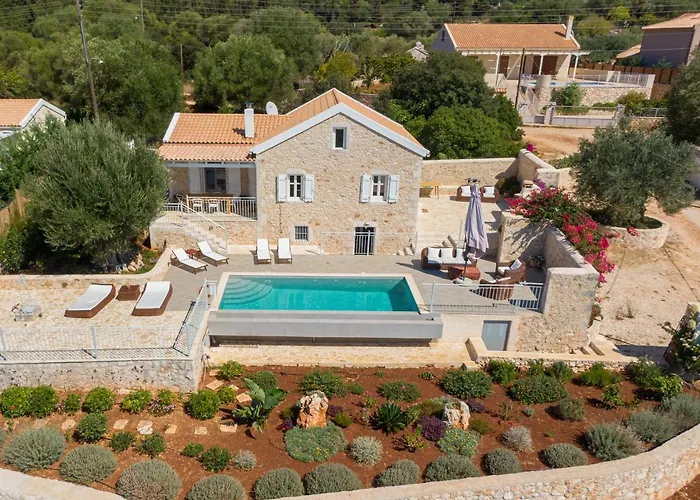 Villa Fiscardo Luxury Stone Alex ,with Sunset View! *