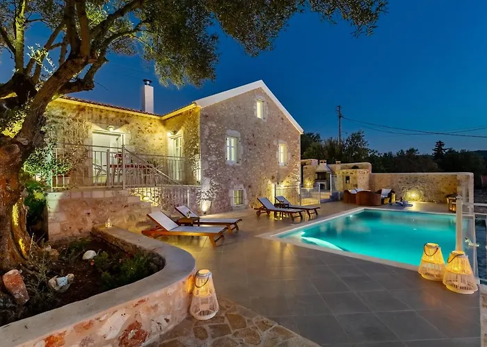 Villa Fiscardo Luxury Stone Alex ,with Sunset View!